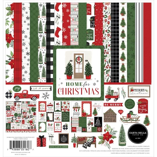 Carta Bella Home for Christmas Paper Collection Kit, 12&#x22; x 12&#x22;
